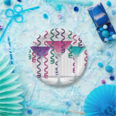 明るいカクテルとリボン ペーパープレート (パーティー)