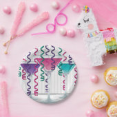 明るいカクテルとリボン ペーパープレート (パーティー)