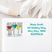 明るいカクテルとリボン ラベル (インサイチュ)