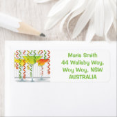 明るいカクテルとリボン ラベル (インサイチュ)