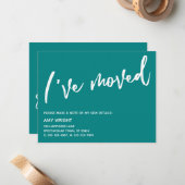 明るいカジュアルティール（緑がかった色）を移動した手書き ノートカード (正面/裏面インサイチュ)