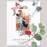 明るいカスタムフローラ写真の結婚式の日付を保存 案内ポストカード<br><div class="desc">明るいカスタムフローラ写真の結婚式の日付発表はがきを保存する。</div>