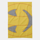 明るいカボチャの衣装デザインハロウィンオレンジ キッチンタオル (縦)