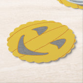 明るいカボチャの衣装デザインハロウィンオレンジ ペーパーコースター (アングル)