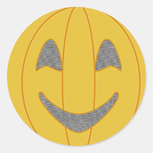 明るいカボチャの衣装デザインハロウィンオレンジ ラウンドシール (正面)