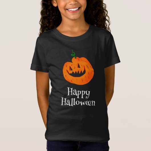 明るいカボチャ:ハロウィーンTシャツ Tシャツ (正面)