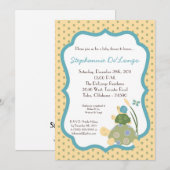 明るいカメの海洋生物のかたつむりのベビーシャワーの招待状 招待状 (正面/裏面)