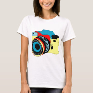 明るいカメラのイラストレーション Tシャツ