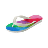 明るいカラフルおもしろいクレヨンデザイン キッズビーチサンダル (アングル)