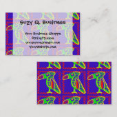 明るいカラフルおもしろいトウカン熱帯鳥のパターン 名刺 (正面/裏面)