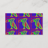 明るいカラフルおもしろいトウカン熱帯鳥のパターン 名刺 (裏面)