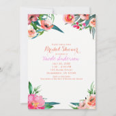 明るいカラフルおもしろい夏の水の色フローラシック 招待状 (正面)