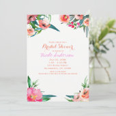明るいカラフルおもしろい夏の水の色フローラシック 招待状 (スタンド正面)