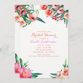 明るいカラフルおもしろい夏の水の色フローラシック 招待状 (正面/裏面)