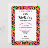 明るいカラフルおもしろい誕生会 招待状 (正面)