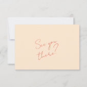 明るいカラフルお洒落レトロQRコー結婚ド 出欠カード (裏面)