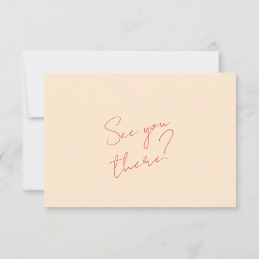 明るいカラフルお洒落レトロQRコー結婚ド 出欠カード (裏面)