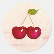 明るいカラフルさくらんぼシール