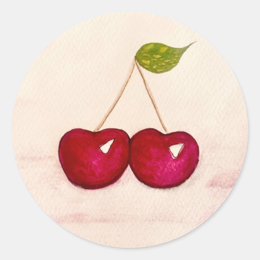 明るいカラフルさくらんぼシール ラウンドシール (正面)