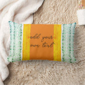 明るいカラフルでテキストをオレンジ色と緑に追加 ランバークッション (ブランケット)