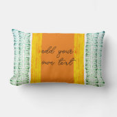 明るいカラフルでテキストをオレンジ色と緑に追加 ランバークッション (正面)