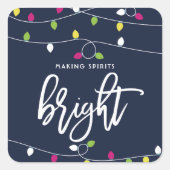 明るいカラフルとクリスマスのライトシール スクエアシール (正面)