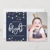 明るいカラフルとクリスマスのライト写真 シーズンカード (正面)
