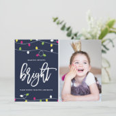 明るいカラフルとクリスマスのライト写真 シーズンカード (スタンド正面)