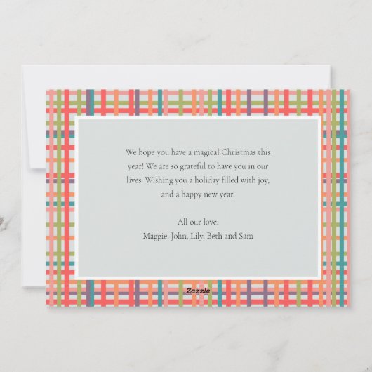 明るいカラフルとクリスマスの家族の写真 シーズンカード (裏面)