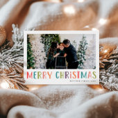 明るいカラフルとクリスマスの家族の写真 シーズンカード