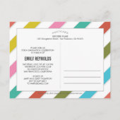 明るいカラフルと卒業発表/招待状 インビテーションポストカード (裏面)