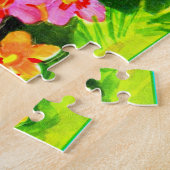 明るいカラフルのカバと鳥 ジグソーパズル (側面)