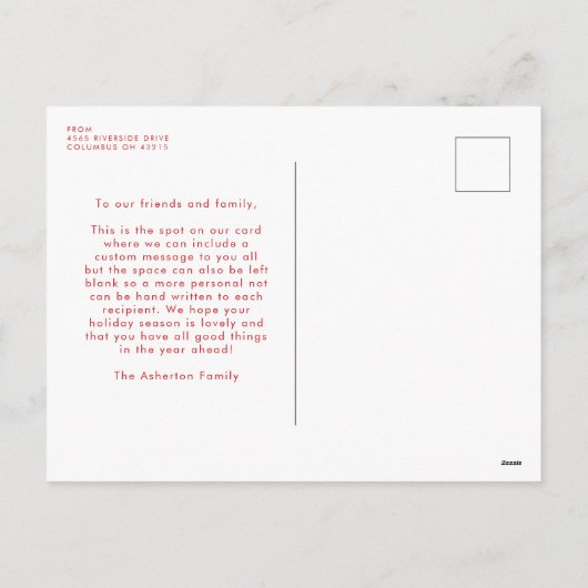 明るいカラフルのクリスマスプレド1枚 シーズンポストカード (裏面)