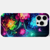 明るいカラフルのネオンの花/蝶 Case-Mate iPhoneケース (裏面 (横))