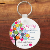 明るいカラフルの救済リンゴの木の私たちは成長する キーホルダー (裏面)