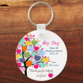 明るいカラフルの救済リンゴの木の私たちは成長する キーホルダー (正面)