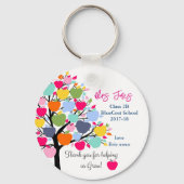 明るいカラフルの救済リンゴの木の私たちは成長する キーホルダー (裏面)