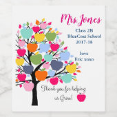 明るいカラフルの救済リンゴの木の私たちは成長する ワインラベル (シングルラベル)