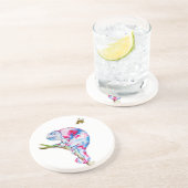 明るいカラフルの水の色カメレオンとビー。 コースター (側面)
