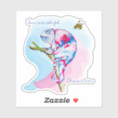 明るいカラフルの水の色カメレオンとビー。 シール (シート)