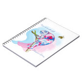 明るいカラフルの水の色カメレオンとビー。 ノートブック (左側)