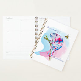 明るいカラフルの水の色カメレオンとビー。 プランナー手帳