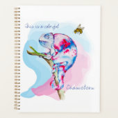 明るいカラフルの水の色カメレオンとビー。 プランナー手帳 (正面)