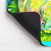 明るいカラフルの海馬と鳥 マウスパッド (コーナー)