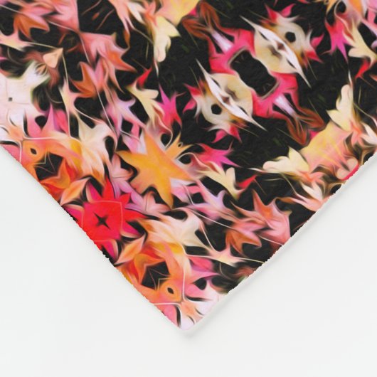 明るいカラフルもみじの模様 フリースブランケット (角)