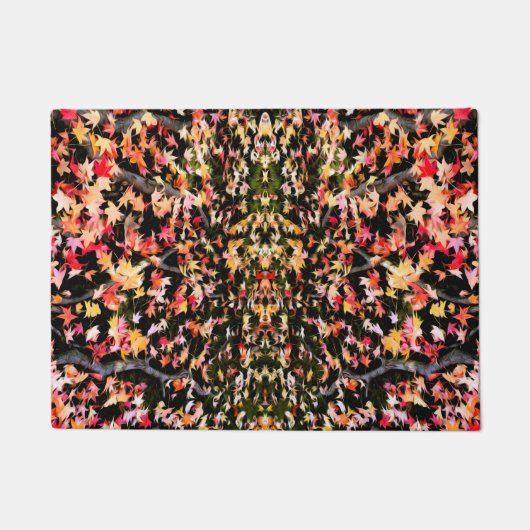 明るいカラフルもみじの葉 ドアマット (正面)