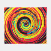 明るいカラフルらせん模様 フリースブランケット (正面(横))