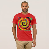 明るいカラフルらせん模様 Tシャツ (正面フル)