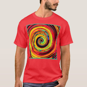 明るいカラフルらせん模様 Tシャツ