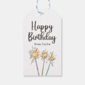 明るいカラフルろうそく輝きハッピーバースデー ギフトタグ (裏面)